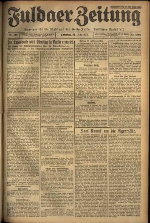 Erste Ausgabe vom Sonntag, den 31. Mai 1925.