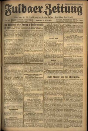 Erste Ausgabe vom Sonntag, den 31. Mai 1925.