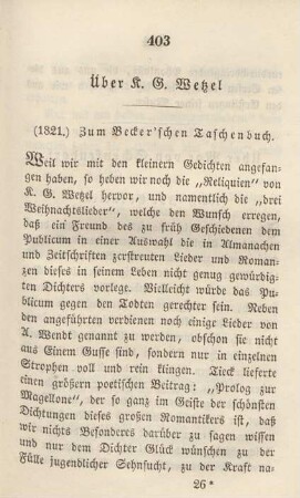 Über K.G. Wetzel