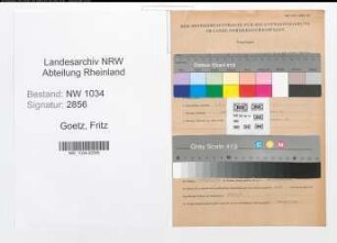 Entnazifizierung Fritz Goetz , geb. 14.08.1913 (Oberfunkmeister)