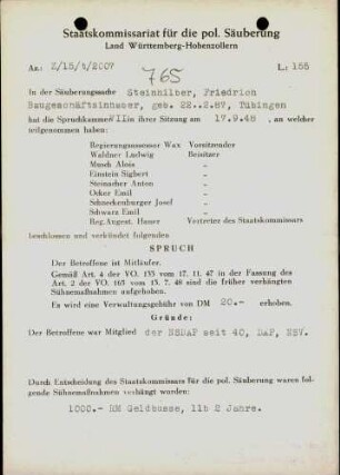 Steinhilber, Friedrich