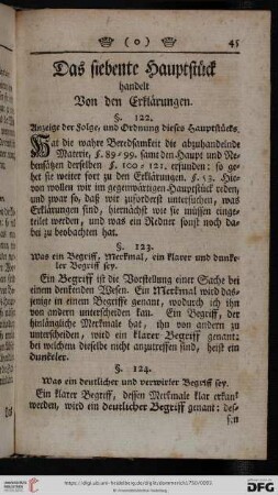 Das siebente Hauptstück handelt von den Erklärungen
