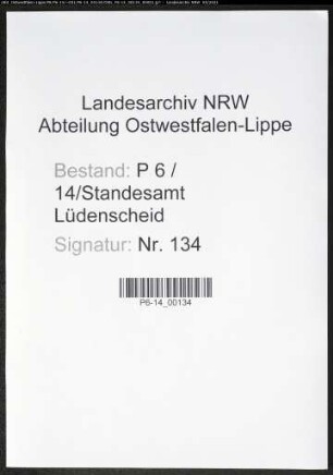 Heiratsregister Standesamt Lüdenscheid