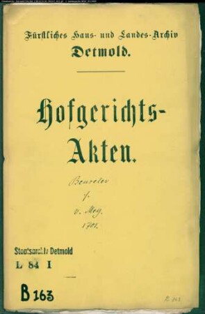 Benseler, Lorenz, Camerarius gegen von Meysche Erben