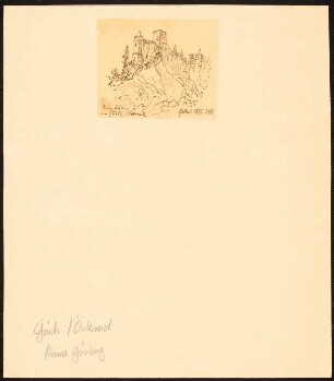 Ruine Gösting, Graz: Durchzeichnung: Perspektivische Ansicht, nach: Gartenlaube, 1875, S. 388