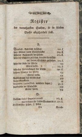 Register der vornehmsten Sachen, so in diesem Buche abgehandelt sind.