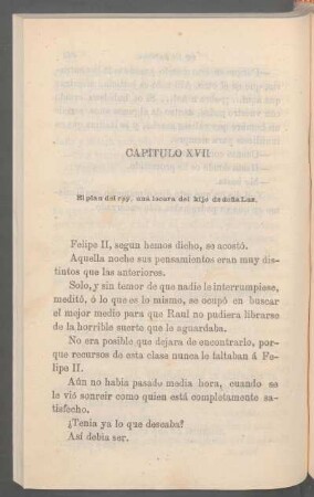 Capítulo XVII - El plan del rey, una locura del hijo de doña Luz.