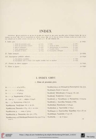 I. Index grec