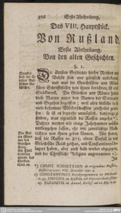 Das VIII. Hauptstück. Von Rußland