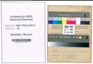Entnazifizierung Heinrich Moelders , geb. 29.03.1886 (Verlademeister)
