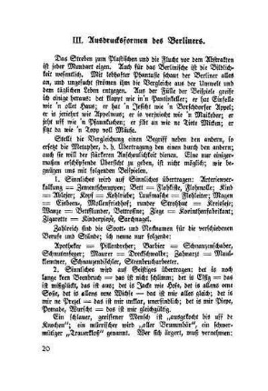 III. Ausdrucksformen des Berliners