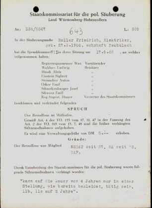 Roller, Friedrich