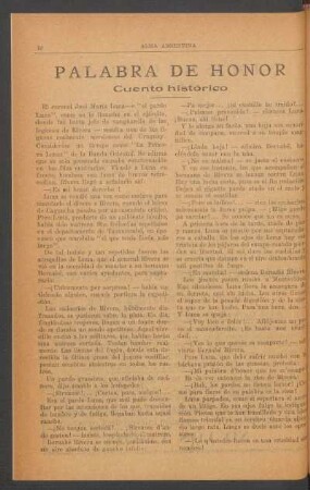 Palabra de honor : Cuento histórico