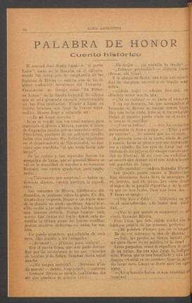 Palabra de honor : Cuento histórico