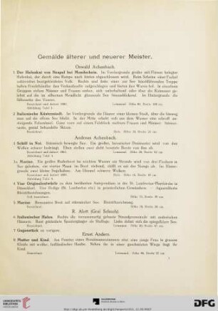 Gemälde älterer und neuerer Meister (Nr. 1-209)