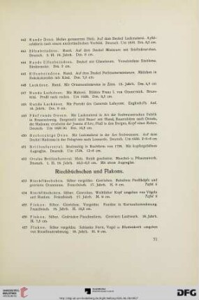 Riechbüchschen und Flakons (Nr. 453-477)