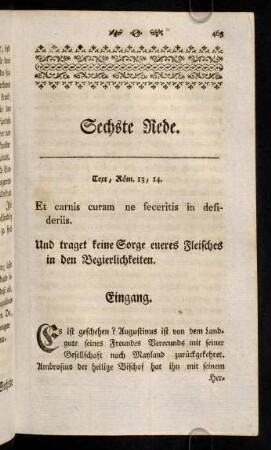 463-496, Sechste Rede
