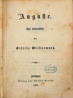 Auguste : ein Lebensbild