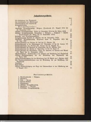 Kartenverzeichnis