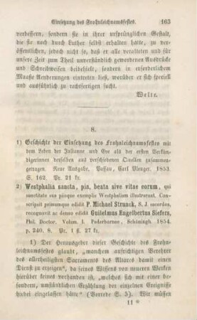 163-169 [Rezension] Bertholet, Jean, Geschichte der Einsetzung des Frohnleichnamsfestes