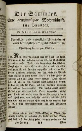 Sieben und zwanzigstes Stück.