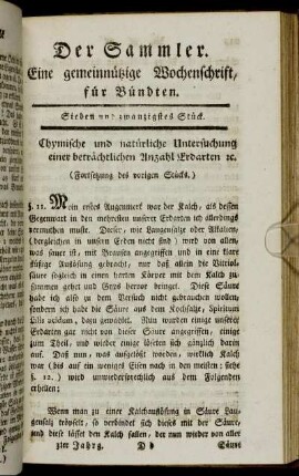 Sieben und zwanzigstes Stück.