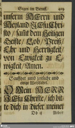 Seuffzer umb zeitliche und ewige Wohlfahrt