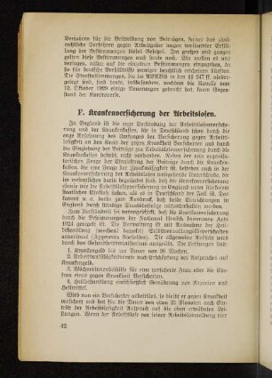 F. Krankenversicherung der Arbeitslosen.