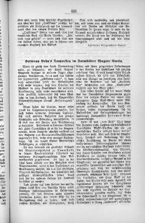 Hermann Behn's Tonpoesien im Darmstädter Magner-Verein.