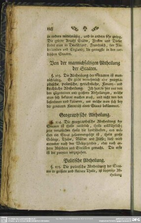 Von der mannichfaltigen Abtheilung der Staaten