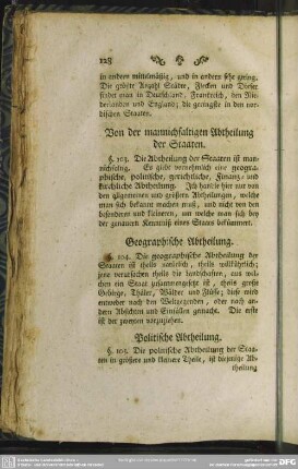 Von der mannichfaltigen Abtheilung der Staaten