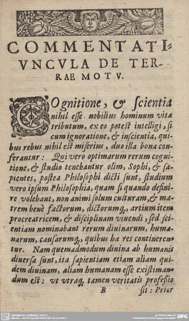 COMMENTATIUNCULA DE TERRAE MOTU.