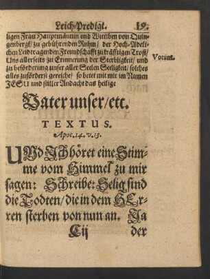 Textus. Apoc. 14. v. 13.