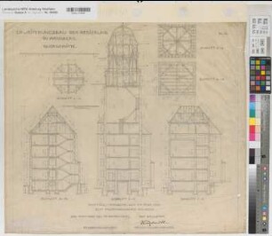 Arnsberg, Bezirksregierung, Hauptgebäude, Seibertzstr. 1, Erweiterungsbau, Querschnitte