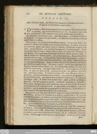 Sectio IV. Quis suscipere possit, aut debeat Sacramentum Extremae Unctionis, & quae in eo dispositiones requirantur.