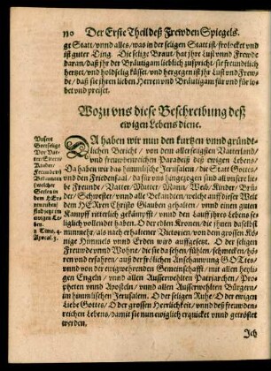 Wozu uns diese Beschreibung deß ewigen Lebens diene.