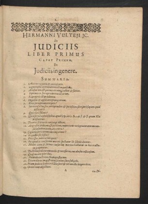 Liber Primus de iudiciis in genere.