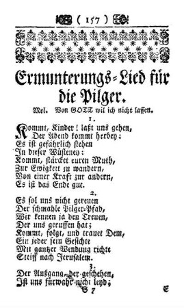 Ermunterungs-Lied für die Pilger