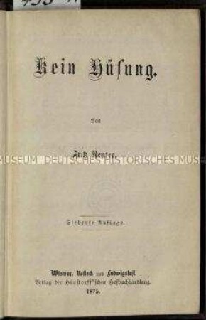 Sämtliche Werke von Fritz Reuter, Bd. 11