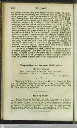 Verschmähen der deutschen Kaiserwürde
