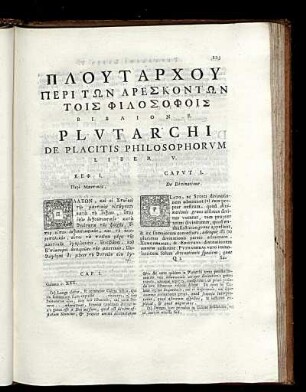 De Placitis Philosophorum Liber V.