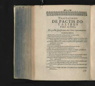 Tractationis De Pactis Dotalibus Pars altera. De pactis sponsorum alia bona concernentibus.