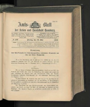 No. 122, 26. Mai 1916