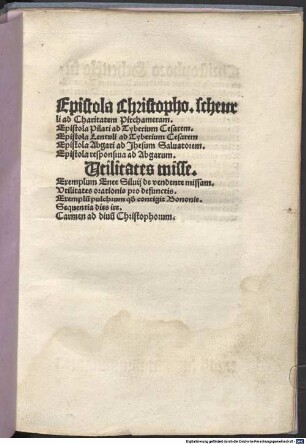 Epistola Christopho. scheurli ad Charitatem Pirchameram