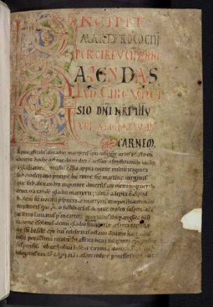 Zierinitiale / Spaltleisteninitiale: K(alendas Ian.)