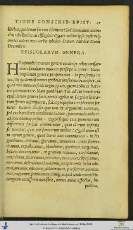 Epistolarum Genera