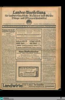 Karlsruher Tagblatt, Landes-Ausstellung für landwirtschaftliche Maschinen und Geräte Dünge- und Pflanzenschutzmittel