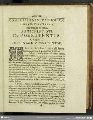 Articulus XVI. De Poenitentia