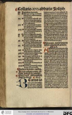Incipit collatio prima abbatis Joseph de amicitia.