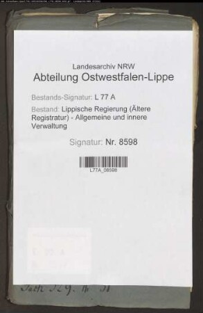 Straßenbau.- Straßenzug II.- Distrikt a Schieder bis zur preußischen Grenze vor Lügde